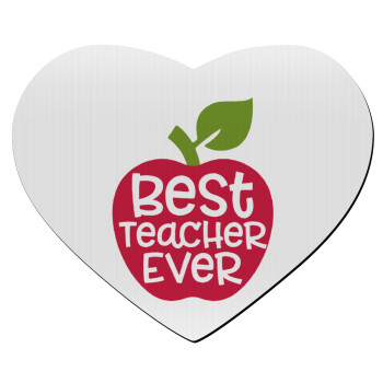 best teacher ever, apple!, Mousepad καρδιά 23x20cm