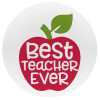 best teacher ever, apple!, Mousepad Στρογγυλό 20cm