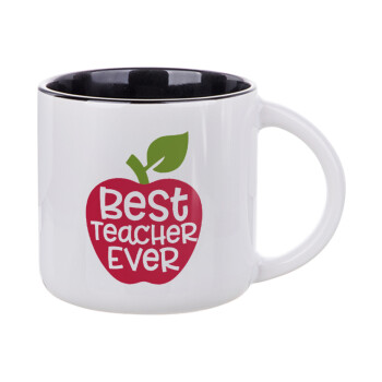 best teacher ever, apple!, Κούπα κεραμική 400ml Λευκή/Μαύρη