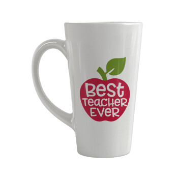 best teacher ever, apple!, Κούπα κωνική Latte Μεγάλη, κεραμική, 450ml