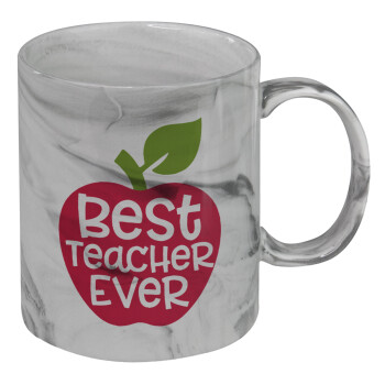 best teacher ever, apple!, Mug ceramic marble style, 330ml