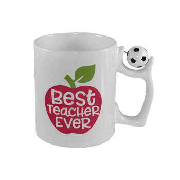 best teacher ever, apple!, Κούπα με μπάλα ποδασφαίρου , 330ml