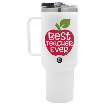 best teacher ever, apple!, Mega Stainless steel Tumbler with lid, double wall 1,2L