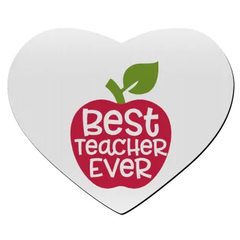 best teacher ever, apple!, Mousepad καρδιά 23x20cm