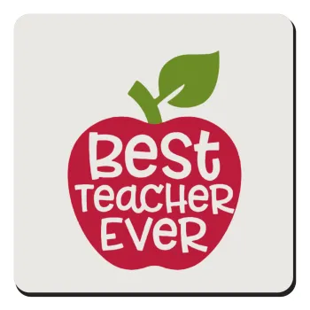 best teacher ever, apple!, Τετράγωνο μαγνητάκι ξύλινο 9x9cm