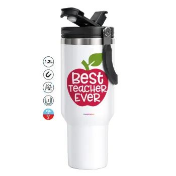 best teacher ever, apple!, Mega Stainless steel Tumbler with lid, double wall 1,2L