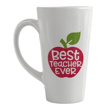 best teacher ever, apple!, Κούπα κωνική Latte Μεγάλη, κεραμική, 450ml