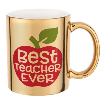 best teacher ever, apple!, Mug ceramic, gold mirror, 330ml