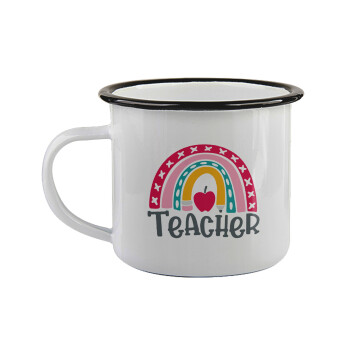 Rainbow teacher, Κούπα εμαγιέ με μαύρο χείλος 360ml