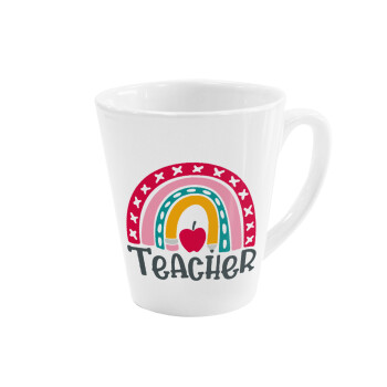 Rainbow teacher, Κούπα Latte Λευκή, κεραμική, 300ml
