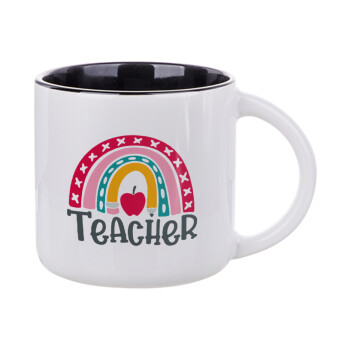 Rainbow teacher, Κούπα κεραμική 400ml Λευκή/Μαύρη