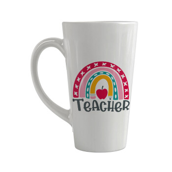 Rainbow teacher, Κούπα κωνική Latte Μεγάλη, κεραμική, 450ml