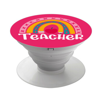 Rainbow teacher, Phone Holders Stand  White Hand-held Mobile Phone Holder