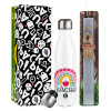 Easter candle, metallic white thermos bottle (500ml) & aromatic flat candle (30cm) (GRAY)