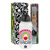 Easter Set, metallic aluminum water bottle (500ml) & aromatic flat Easter candle (30cm) (GRAY)