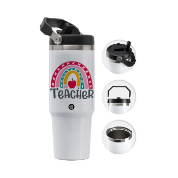 Rainbow teacher, 30oz stainless Steel Tumbler with Handle
