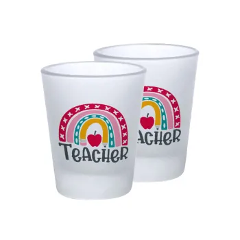 Rainbow teacher, Σφηνοπότηρα γυάλινα 45ml του πάγου (2 τεμάχια)