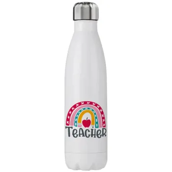 Rainbow teacher, Μεταλλικό παγούρι θερμός (Stainless steel), διπλού τοιχώματος, 750ml