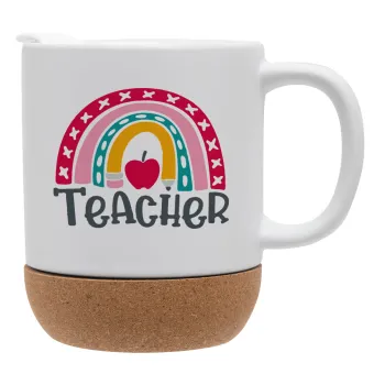 Rainbow teacher, Ceramic coffee mug Cork (MAT), 330ml