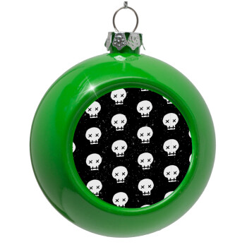 Σκελετοί b/w, Green Christmas tree ornament bauble 8cm