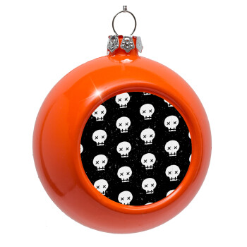 Σκελετοί b/w, Orange Christmas tree ornament bauble 8cm
