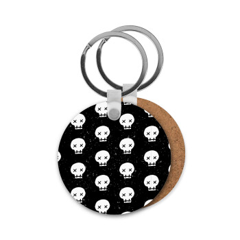 Σκελετοί b/w, Μπρελόκ Ξύλινο στρογγυλό MDF Φ5cm