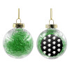 Transparent Christmas tree ball ornament with green filling 8cm