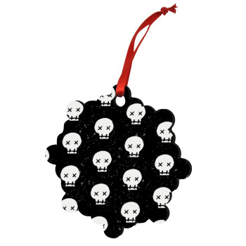 Σκελετοί b/w, Christmas ornament snowflake wooden 7.5cm