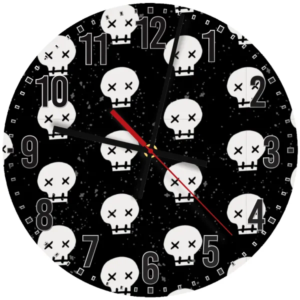 Σκελετοί b/w — Wooden wall clock (30cm)