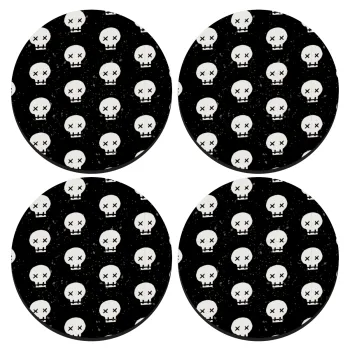 Σκελετοί b/w, ΣΕΤ 4 Σουβέρ ξύλινα στρογγυλά (9cm)