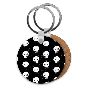 Σκελετοί b/w, Μπρελόκ Ξύλινο στρογγυλό MDF Φ5cm