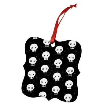 Σκελετοί b/w, Στολίδι Χριστουγεννιάτικο στολίδι polygon ξύλινο 7.5cm