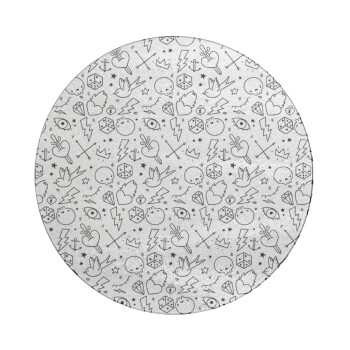 Σκελετοί lines, Επιφάνεια κοπής γυάλινη στρογγυλή (30cm)