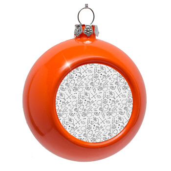 Σκελετοί lines, Orange Christmas tree ornament bauble 8cm