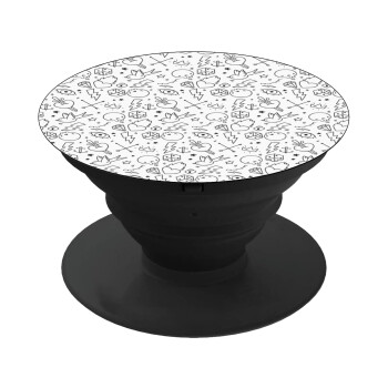 Σκελετοί lines, Phone Holders Stand  Black Hand-held Mobile Phone Holder