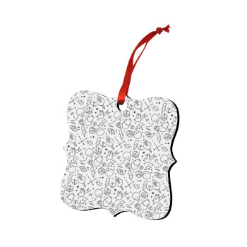 Σκελετοί lines, Christmas ornament polygon wooden 7.5cm