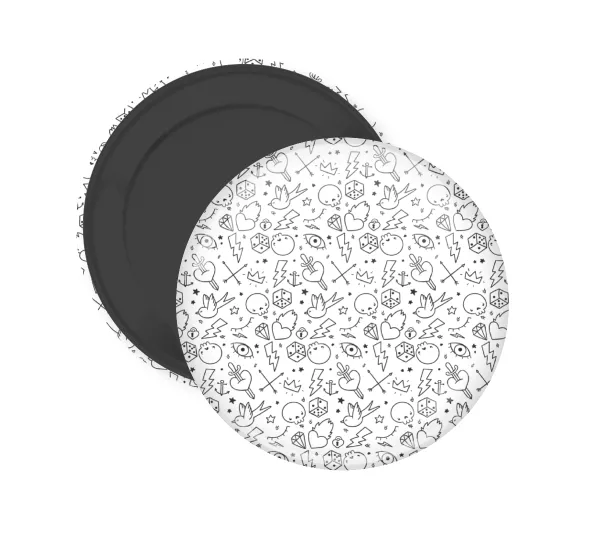 Σκελετοί lines — Round fridge magnet, 5cm