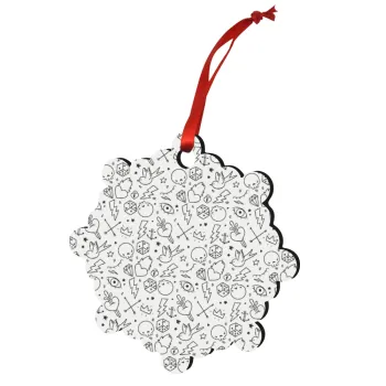 Σκελετοί lines, Στολίδι Χριστουγεννιάτικο στολίδι snowflake ξύλινο 7.5cm