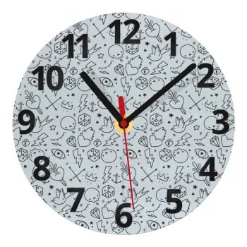 Σκελετοί lines, Ρολόι τοίχου γυάλινο (20cm)