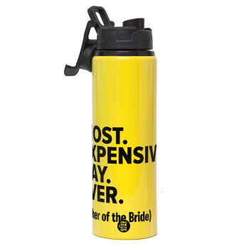 Most expensive day ever, Metallic water bottle with safety lid, 850ml aluminum