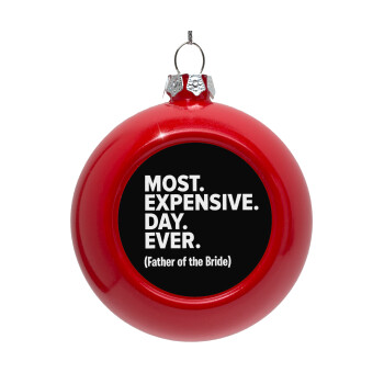 Most expensive day ever, Red Christmas tree ornament bauble 8cm