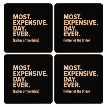 Most expensive day ever, ΣΕΤ x4 Σουβέρ ξύλινα τετράγωνα plywood (9cm)