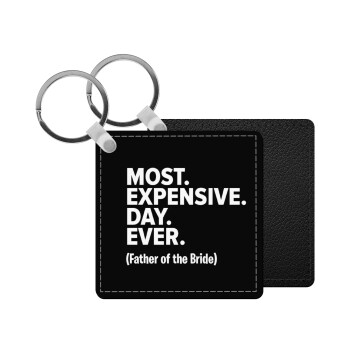 Most expensive day ever, Μπρελόκ Δερματίνη, τετράγωνο ΜΑΥΡΟ (5x5cm)