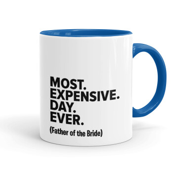 Most expensive day ever, Mug colored blue, ceramic, 330ml