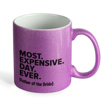 Most expensive day ever, Κούπα Μωβ Glitter που γυαλίζει, κεραμική, 330ml