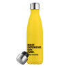 Yellow Stainless Steel Metallic Thermos, double-walled, 500ml