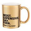 Mug ceramic, gold mirror, 330ml