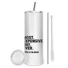 Tumbler stainless steel 600ml, with metal straw & cleaning brush