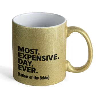 Most expensive day ever, Κούπα Χρυσή Glitter που γυαλίζει, κεραμική, 330ml