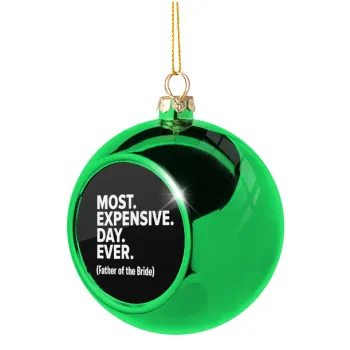 Most expensive day ever, Green Christmas tree ornament ball 8cm